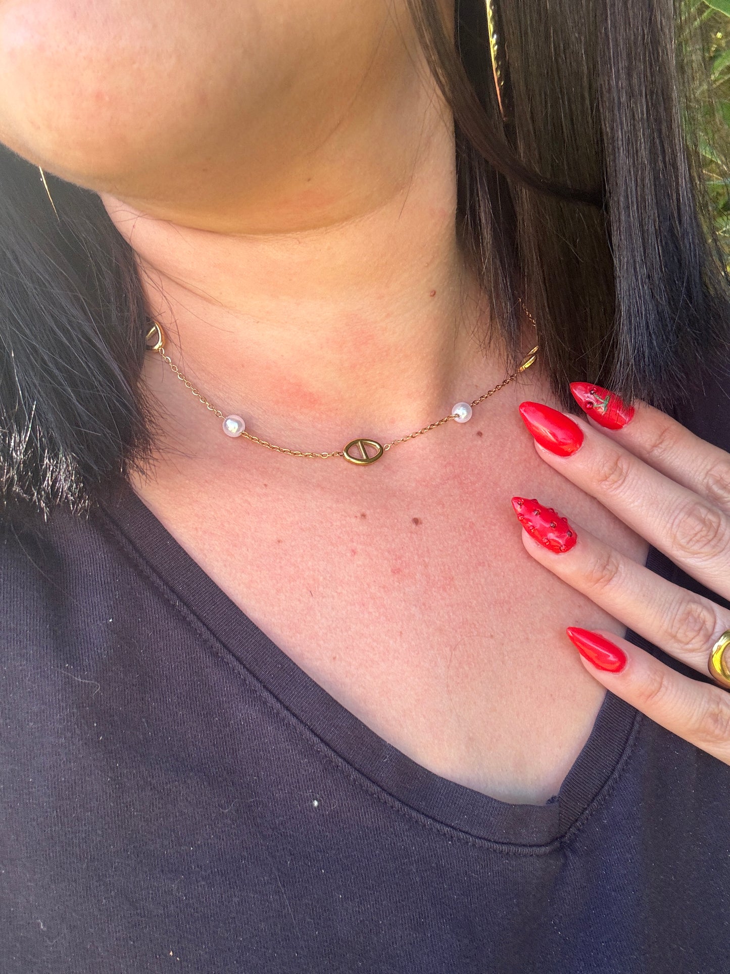 Collier Éclat Marin – Chaîne Dorée & Perles