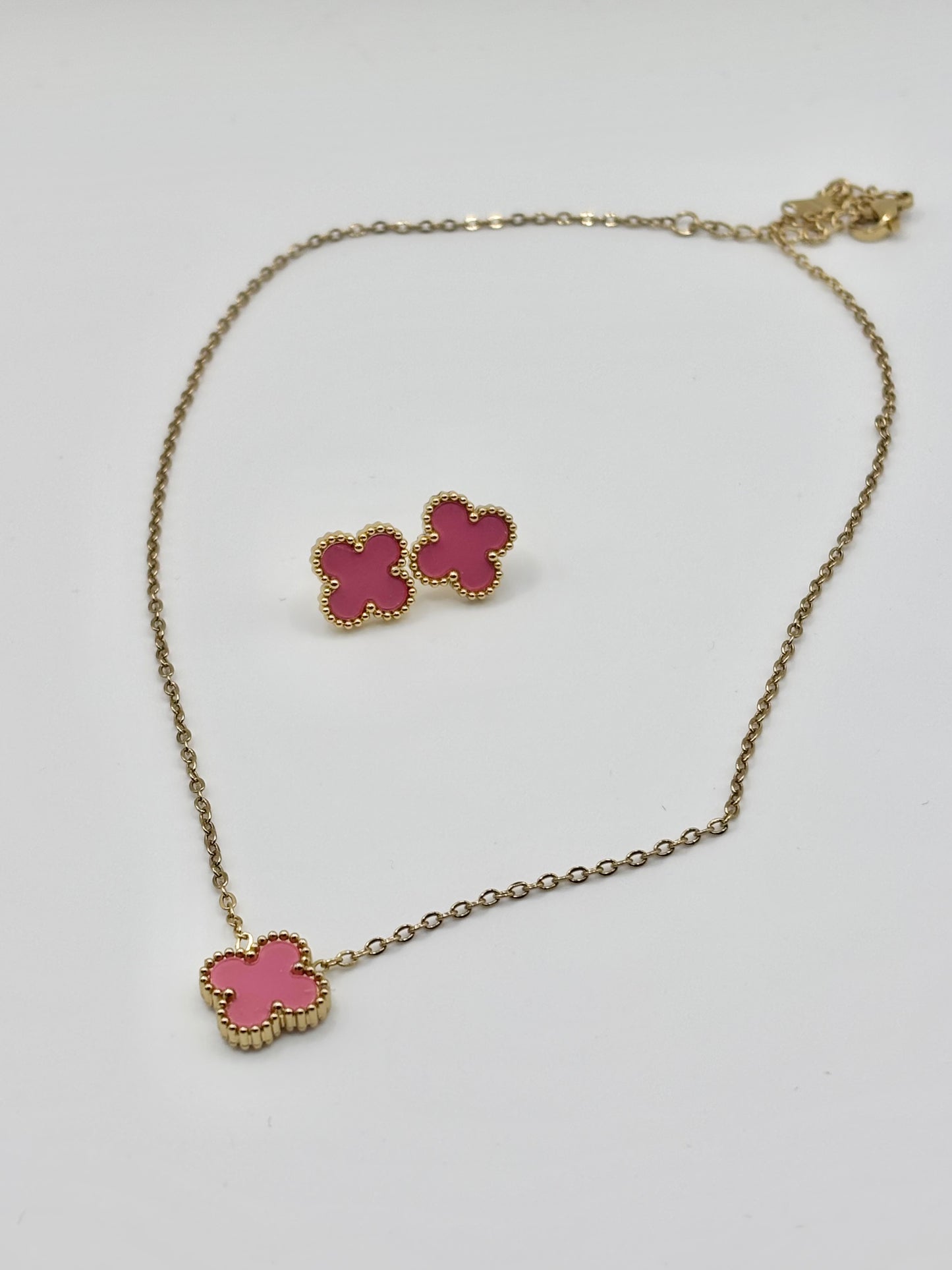 Parure trèfle  – acier inoxydable