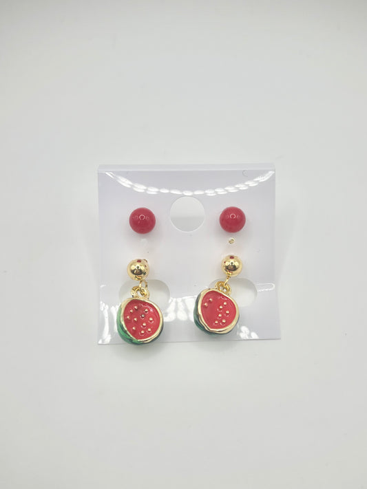 Boucles d’Oreilles Pastèque Fantaisie
